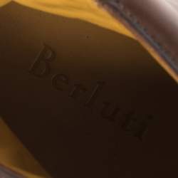 Pre Owned Berluti Brown Burnished Leather Playtime High Top Sneakers Size 43