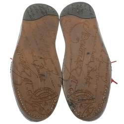 Pre Owned Berluti Brown/Black Leather Playtime Fur High Top Sneakers Size 42.5