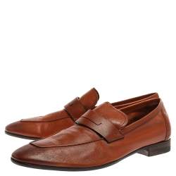 Pre Owned Berluti Brown Leather Lorenzo Loafers Size 42.5