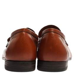Pre Owned Berluti Brown Leather Lorenzo Loafers Size 42.5