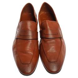 Pre Owned Berluti Brown Leather Lorenzo Loafers Size 42.5