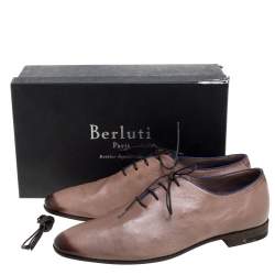 Berluti Brown Leather Lace Up Oxfords Size 43