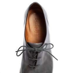 Berluti Grey Leather Lace Up Oxfords Size 41