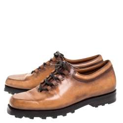 Berluti Brown Leather Lace Up Oxfords Size 41
