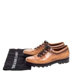 Berluti Brown Leather Lace Up Oxfords Size 41