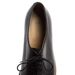 Pre Owned Berluti Grey Leather Lace Up Oxfords Size 41.5
