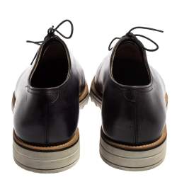 Pre Owned Berluti Grey Leather Lace Up Oxfords Size 41.5