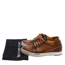Berluti Brown Ombre Leather Playtime Low Top Sneakers Size 41.5
