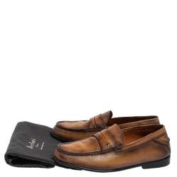 Pre Owned Berluti Brown Leather Penny Loafers Size 40