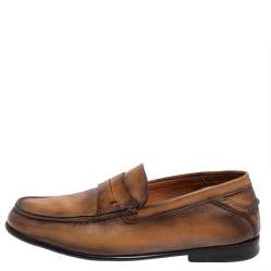 Pre Owned Berluti Brown Leather Penny Loafers Size 40