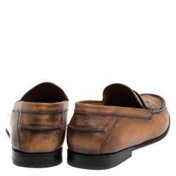Pre Owned Berluti Brown Leather Penny Loafers Size 40