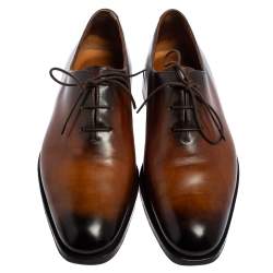 Pre Owned Berluti Brown Leather Alessandro Démesure Lace Up Oxford Size 40