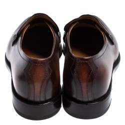 Pre Owned Berluti Brown Leather Tasseled Loafers Size 42.5