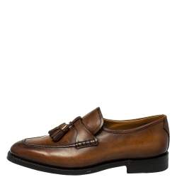 Pre Owned Berluti Brown Leather Tasseled Loafers Size 39