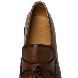 Pre Owned Berluti Brown Leather Tasseled Loafers Size 39