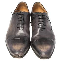 Pre Owned Berluti Black Leather Gaspard Galet Oxfords Size 43