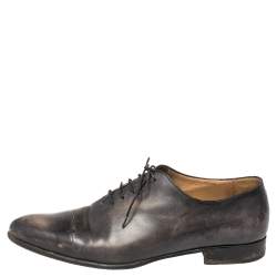 Pre Owned Berluti Black Leather Gaspard Galet Oxfords Size 43