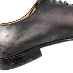 Pre Owned Berluti Black Leather Gaspard Galet Oxfords Size 43