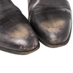 Pre Owned Berluti Black Leather Gaspard Galet Oxfords Size 43