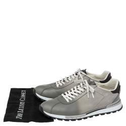 Pre Owned Berluti Ombre Grey Suede and Leather Lace Up Sneakers Size 43.5