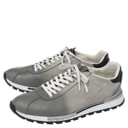 Pre Owned Berluti Ombre Grey Suede and Leather Lace Up Sneakers Size 43.5