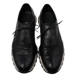 Berluti Blue/Black Leather Fast Track Brogue Sneakers Size 44.5