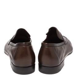 Berluti Brown Leather Lorenzo Loafers Size 42