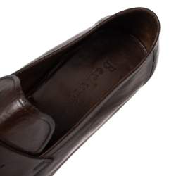 Berluti Brown Leather Lorenzo Loafers Size 42