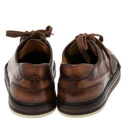 Berluti Brown Ombre Leather Playtime Low Top Sneakers Size 45