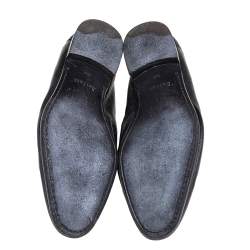 Pre Owned Berluti Black Leather Lorenzo Slip On Loafers Size 44.5