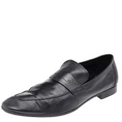 Pre Owned Berluti Black Leather Lorenzo Slip On Loafers Size 44.5