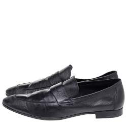 Pre Owned Berluti Black Leather Lorenzo Slip On Loafers Size 44.5