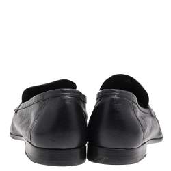 Pre Owned Berluti Black Leather Lorenzo Slip On Loafers Size 44.5