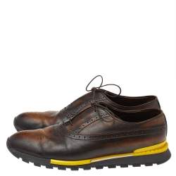 Berluti Brown Brogue Leather Lace Up Oxford Size 44