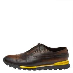 Berluti Brown Brogue Leather Lace Up Oxford Size 44