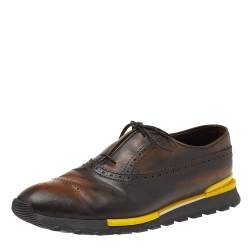 Berluti Brown Brogue Leather Lace Up Oxford Size 44