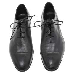 Pre Owned Berluti Black Leather Lace Up Oxfords Size 42