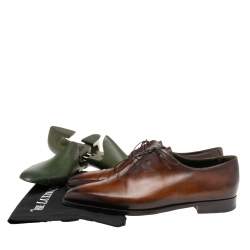 Pre Owned Berluti Brown Leather Alessandro Démesure Lace Up Oxford Size 44