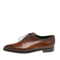 Pre Owned Berluti Brown Leather Alessandro Démesure Lace Up Oxford Size 44
