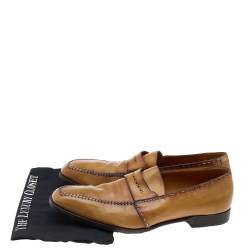 Pre Owned Berluti Tan/Brown Ombre Leather Penny Loafers Size 46