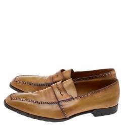 Pre Owned Berluti Tan/Brown Ombre Leather Penny Loafers Size 46