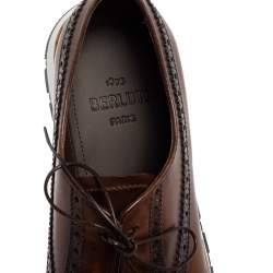 Pre Owned Berluti Brown Leather Fast Track Brogue Sneakers Size 43.5