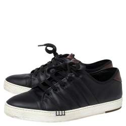 Pre Owned Berluti Black Leather Playtime Sneakers Size 43