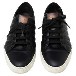 Pre Owned Berluti Black Leather Playtime Sneakers Size 43