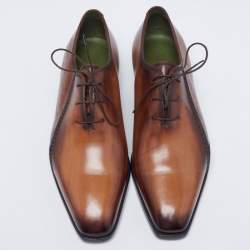 Pre Owned Berluti Brown Leather Alessandro Démesure Lace Up Oxford Size 41.5