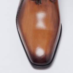 Pre Owned Berluti Brown Leather Alessandro Démesure Lace Up Oxford Size 41.5