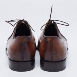 Pre Owned Berluti Brown Leather Alessandro Démesure Lace Up Oxford Size 41.5