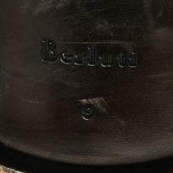 Pre Owned Berluti Green/Black Leather Monk Strap Loafers Size 43