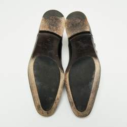 Pre Owned Berluti Green/Black Leather Monk Strap Loafers Size 43