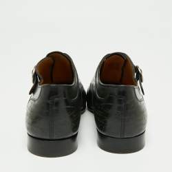 Pre Owned Berluti Green/Black Leather Monk Strap Loafers Size 43